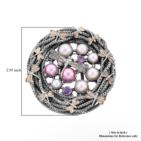 925 Sterling Silver Borobudur Chain & Amethyst DragonFly Pendant Set - Picture 3 of 6